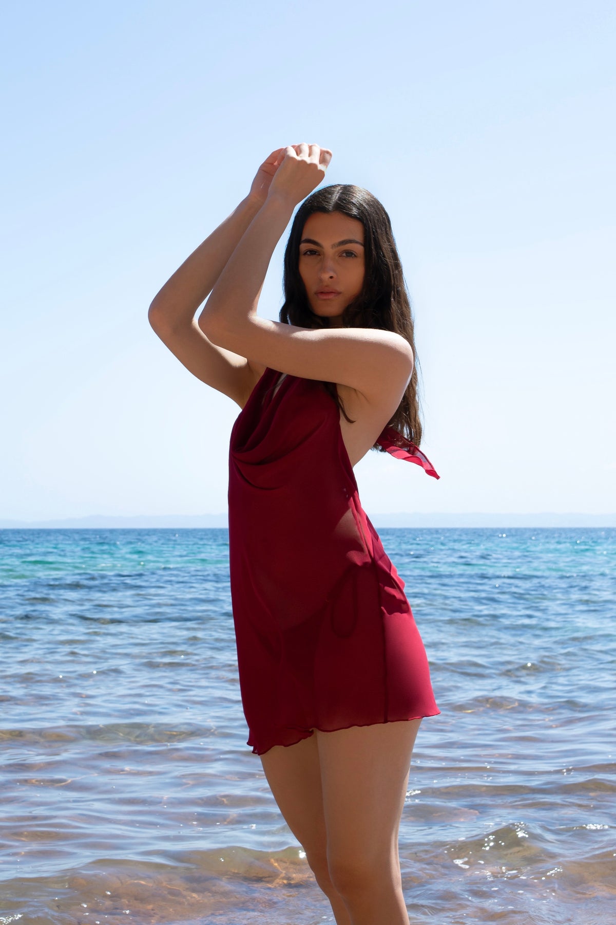 RIVIERA MINI DRESS IN SCARLET CHERRY