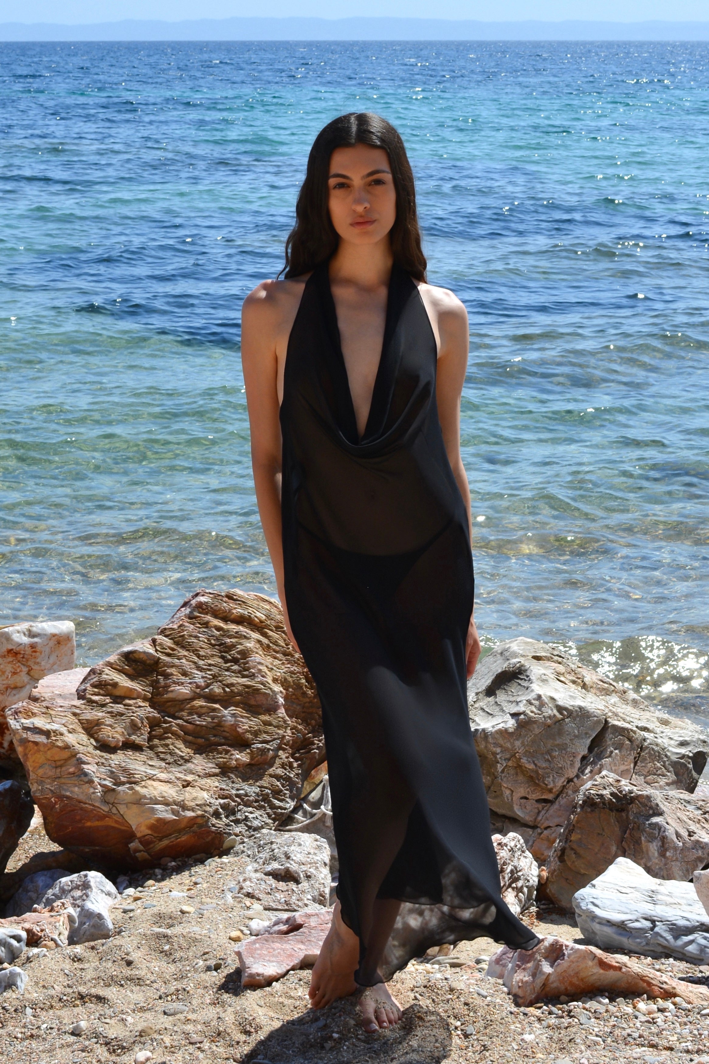 RIVIERA MAXI DRESS IN BLACK