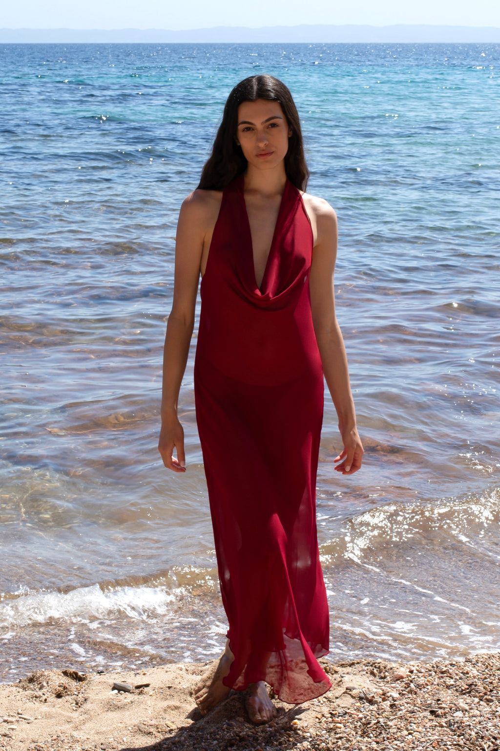 RIVIERA MAXI DRESS IN SCARLET CHERRY