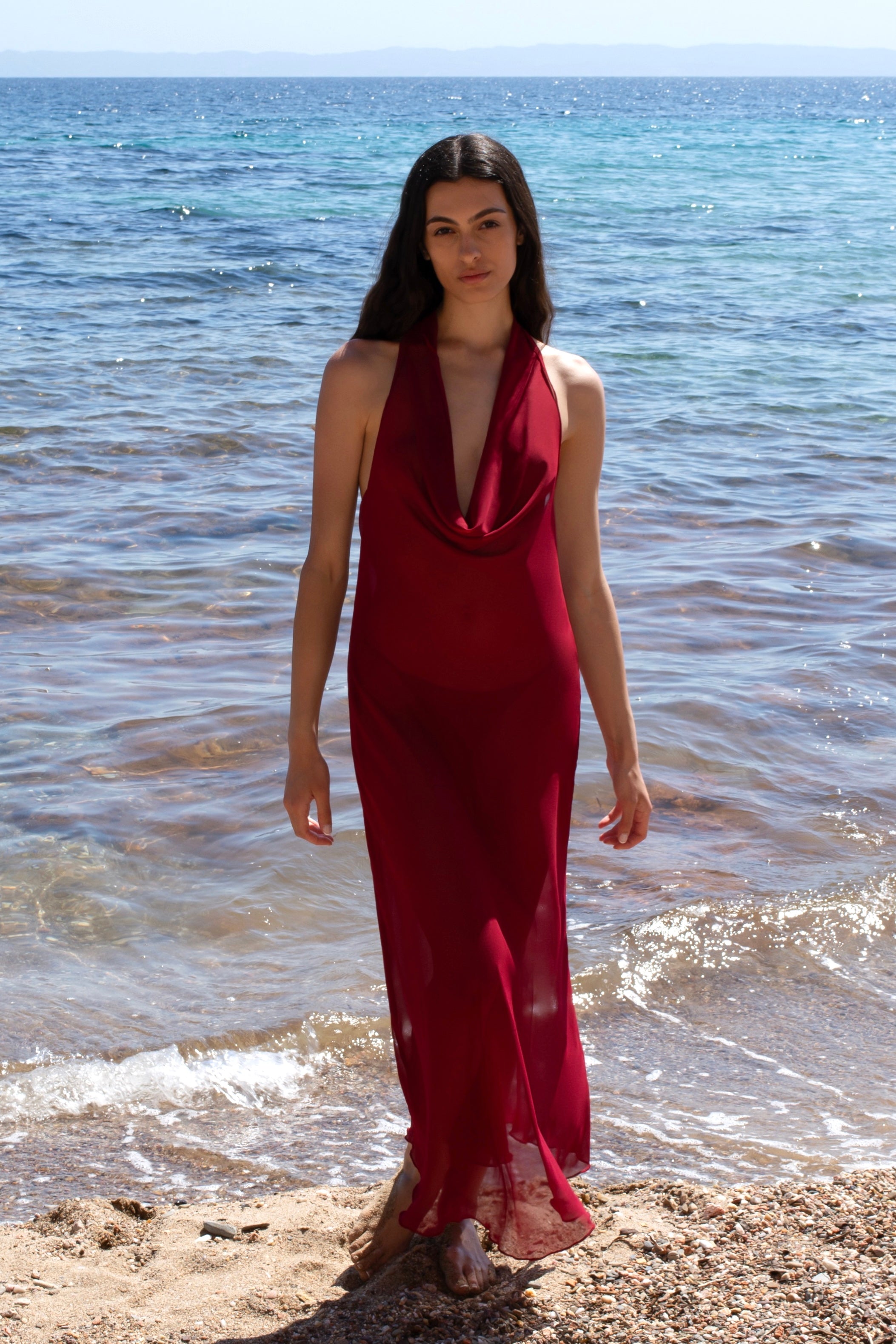 RIVIERA MAXI DRESS IN SCARLET CHERRY